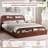 Wooden Bed Frame with Storage Headboard & Footboard, Low Profile Platform Bed with Wooden Slats, No Box Spring Needed-1857476107-1857476111