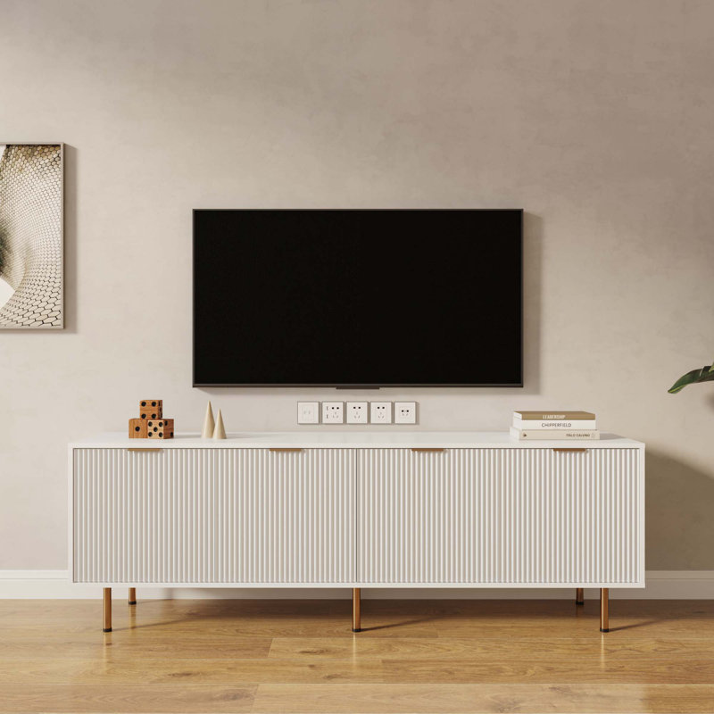 Modern Warm TV Cabinet For 80 Inch TV Stands, For Living Room Bedroom