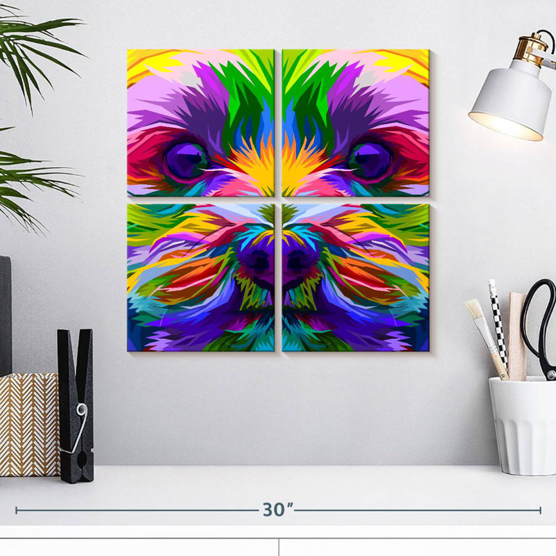 Brampt Colorful Yorkie, 18" H x 18" W