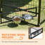 Chenil extérieur, enclos pour chiots 4,6 pi x 4,6 pi x 5 pi avec auvent, cage de clôture pour parc de jardin, bol pivotant, pour chiens, poulets, canards, noir