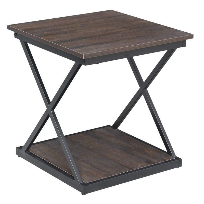 Table d'appoint carrée 18,5 po Modern Brown, Orme