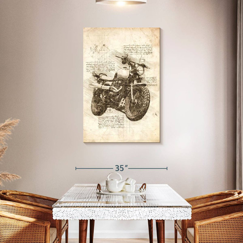 Laelle Old Motorcycle Sepia, 45" H x 30" W