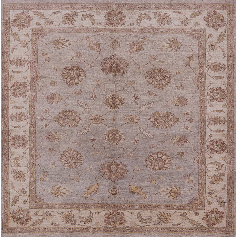 Tapis oriental gris / beige Harutiun, Carré 8 pi