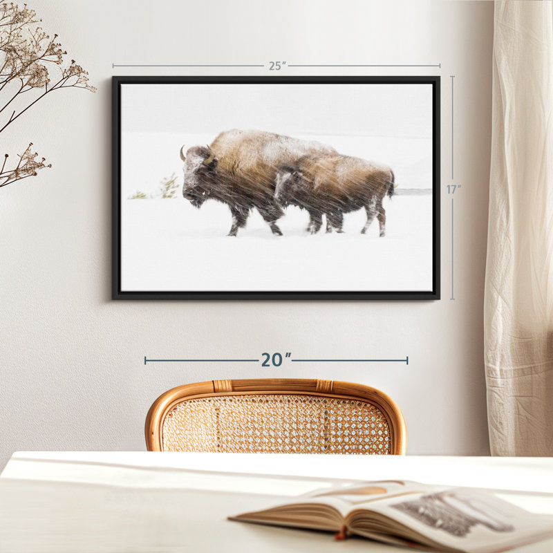 «Bison In Yellowstone National Park», art mural, H 17 po x l 25 po