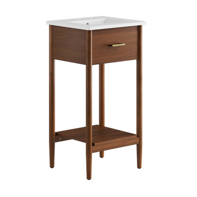 Ensemble de meuble-lavabo simple 18 po avec plateau en céramique Modway Zaire