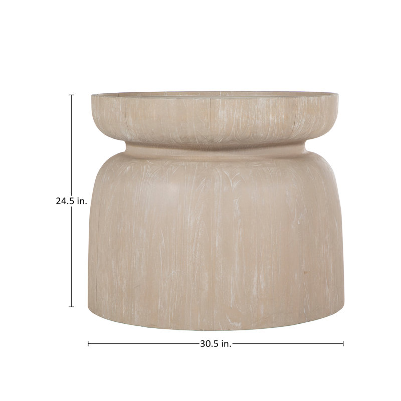 Marta Solid Wood Pedestal End Table