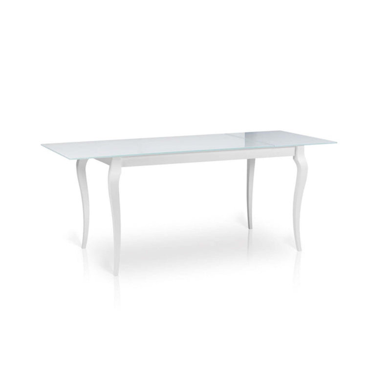 Brookdene Extendable Glass Top Solid Wood Base Dining Table