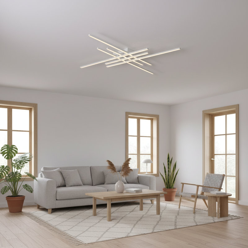 Plafonnier encastré à DEL Modern Modern 3000K, Blanc, H 3,2 po x l 48,4 po x P 48,4 po