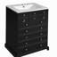 Meuble-lavabo de 24 po avec tiroir et deux portes à fermeture douce, armoire de rangement moderne peinte avec lavabo en céramique, meuble-lavabo simple élégant pour petits espaces