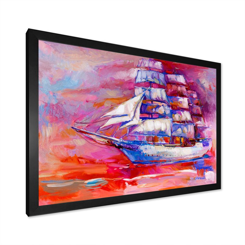 Voile de guerre mauve - reproduction de cadre photo sur toile, Cadre noir, H 8 po x l 12 po x P 1 po