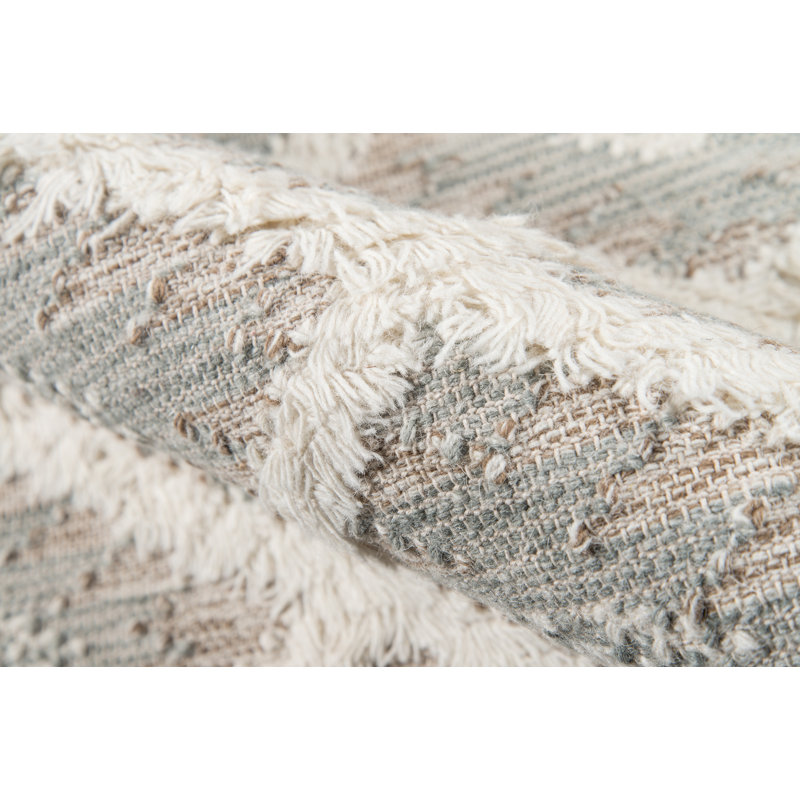 Wool Geometric Area Rug in Gray, Rectangle 2' x 3'