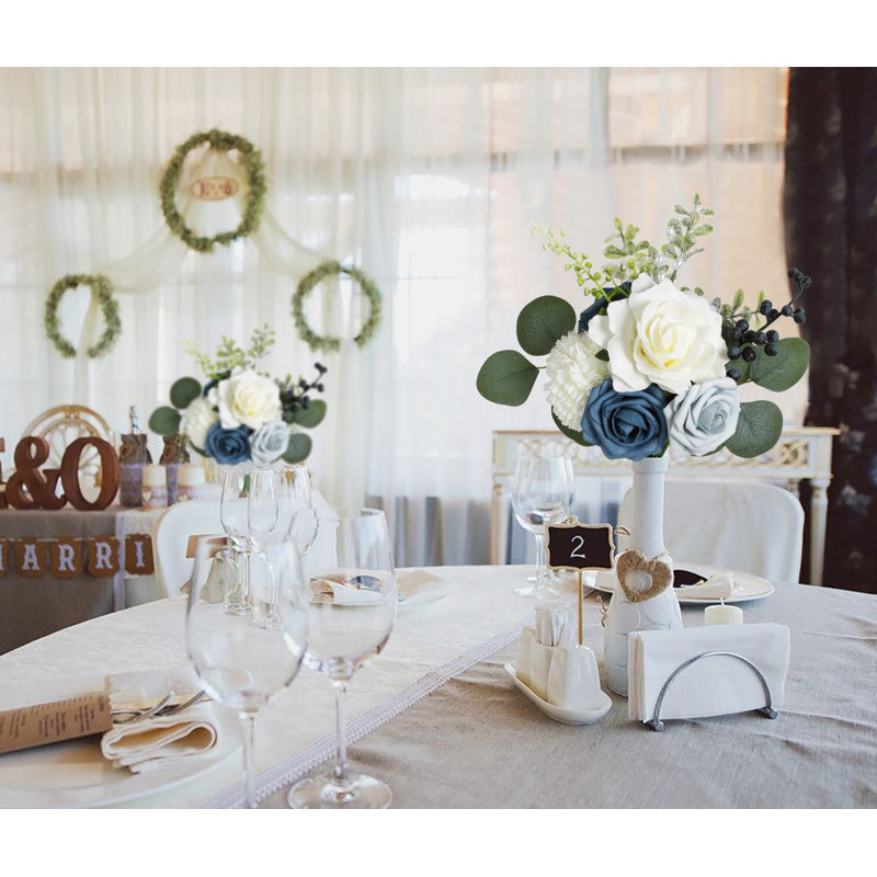 2 bouquets de mariage pour les demoiselles d'honneur, Bleu