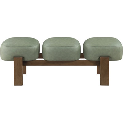 Banc rembourré en cuir Woodcrest