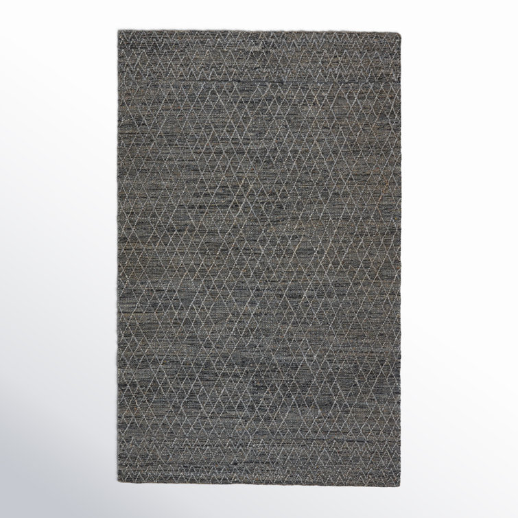 Cecille Geometric Handmade Cotton/Wool/Jute Gray Area Rug