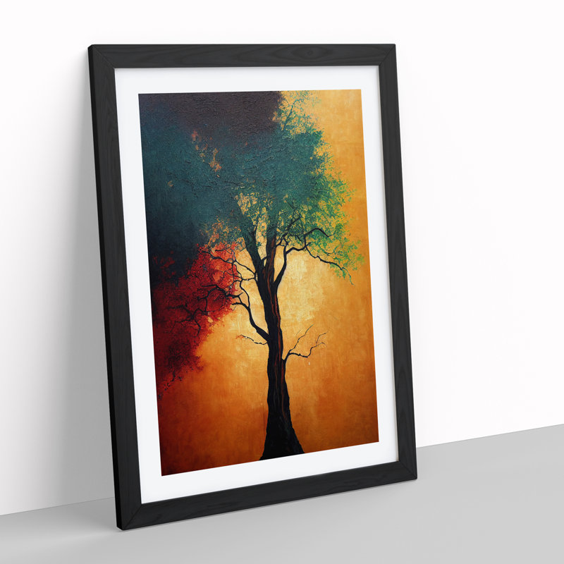 Heavenly Tree - Single Picture Frame Print, Black, 64cm H x 46cm W x 2cm D