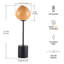 Ensemble de lampe de table 18 po en verre artistique avec abat-jour en forme de globe soufflé à la main, lumière douce, éclairage décoratif moderne pour la chambre à coucher, le salon et la décoration d'appartements-643912919