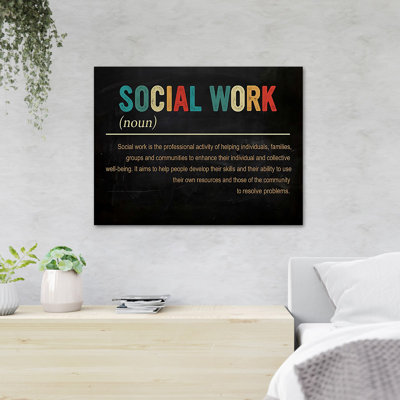 Definition Of Social Work - The Professional Activity Of Help - 1 Piece Rectangle Graphic Art Print On Wrapped Canvas - Wrapped Canvas Print