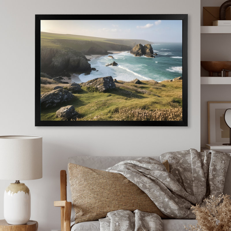 «Coastal Horizons II» sur toile, Cadre simple noir, H 30 po x l 40 po x P 1,5 po