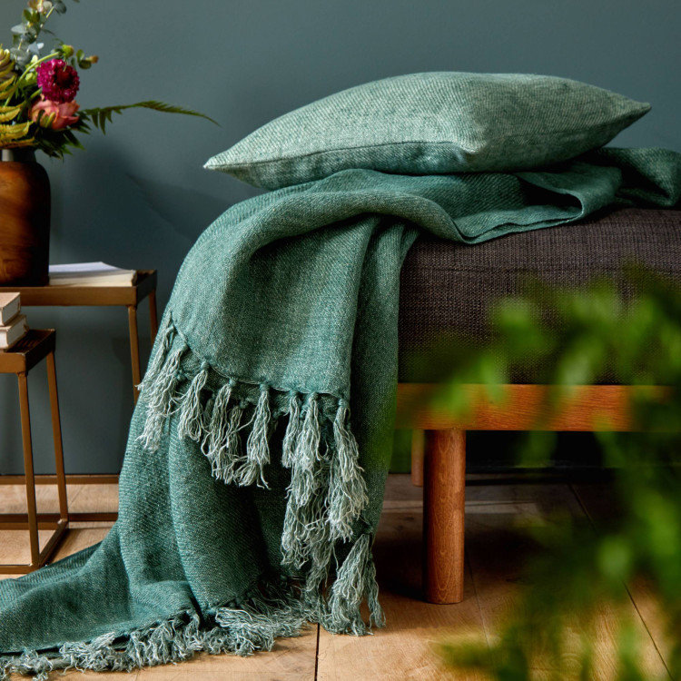 Noa Throw Blanket, Green