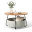 Table basse ronde Barret avec panier de rangement en tissu pour le salon-1213944477