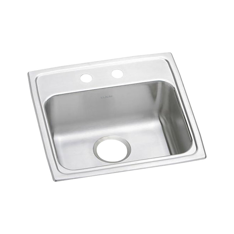 Évier de cuisine à montage sur plan L 19 po x l 19 po Lustertone, 2 trous
