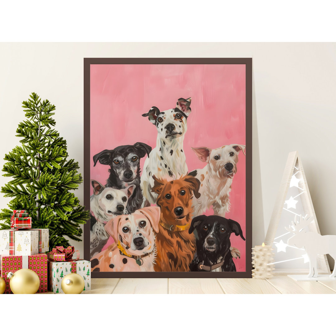 Dog Wall Art Canine Portrait Animal Art Print Dogs Framed Art Pet Lover Gift Cute Puppies Home Decor Unique Wall Hanging