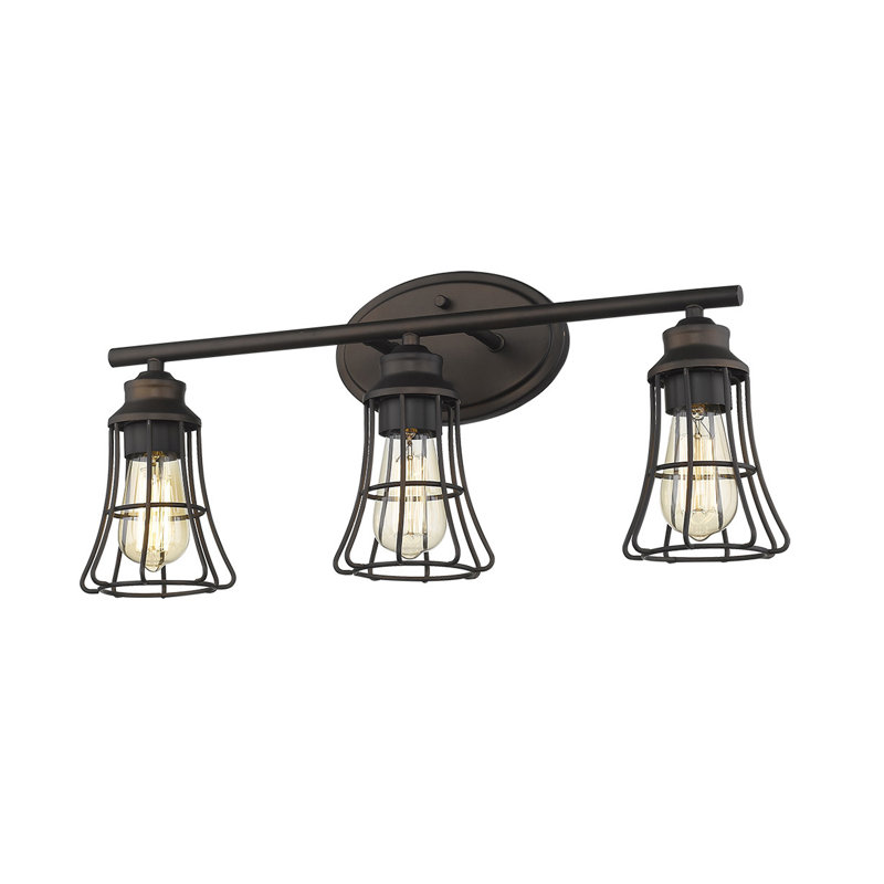 Éclairage pour meuble-lavabo 3 lumières Painesville, Bronze huilé