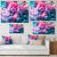 Turquoise et rose, art à l'encre liquide - décoration murale moderne en toile-709230999-709231005