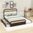 Queen 2 Drawers Wood Platform Bed with Trundle-1207397547