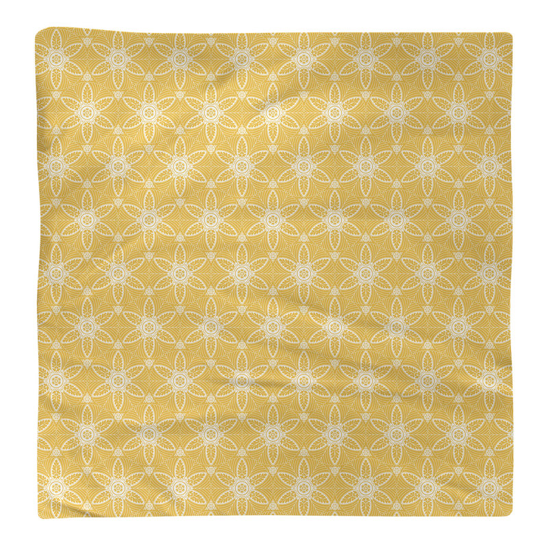 Polyester Floral Square Napkin, Yellow, 0.1" H x 22" W x 22" D, Polyester Twill