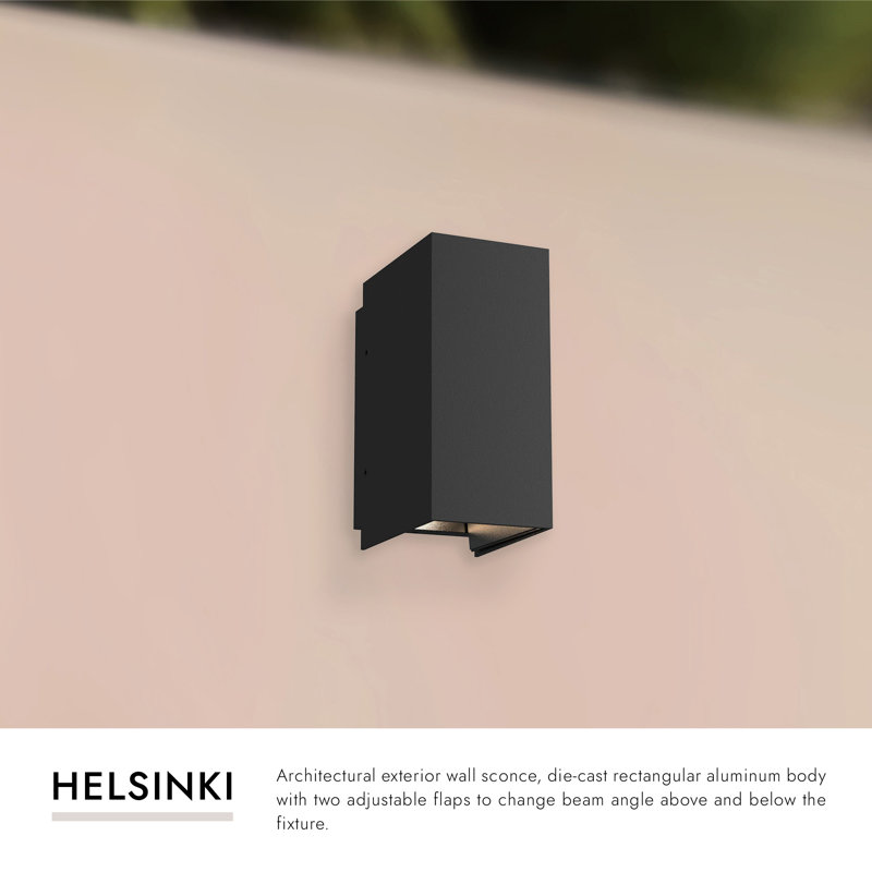 Helsinki 1 - Light LED Outdoor Flush Mount, 6.75" H x 3.25" W x 5.38" D