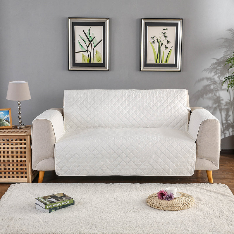 Housse pour fauteuil à coussins carrés/rectangulaires, Beige, H 40 po x l 79 po x P 77 po