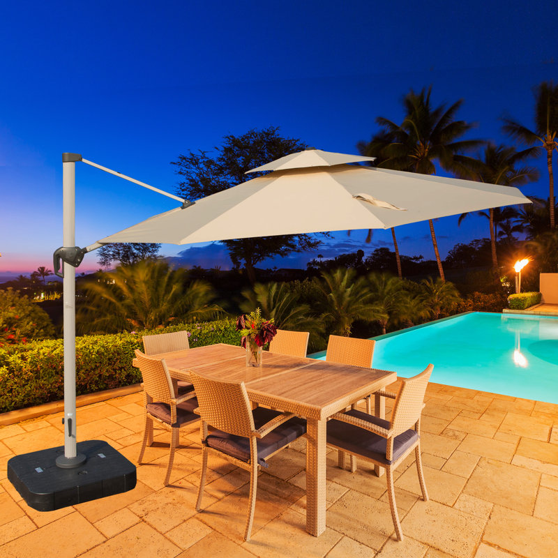 Parasol en porte-à-faux 115 "Khamaria, Beige