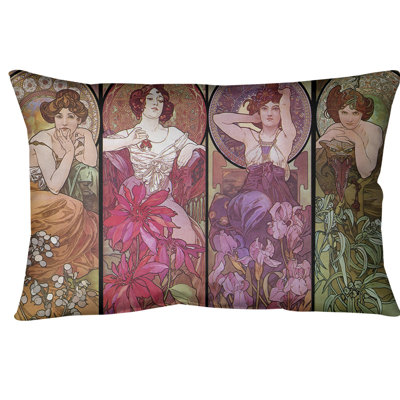 Coussin lombaire à quatre pierres précieuses alphonse mucha