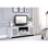 Meuble télé assemblé en miroir argenté avec incrustation de faux diamants, compartiment média ouvert, tiroir simple et 2 portes, pour téléviseur à écran plat de 50 po, plancher de 2 po, tiroir coulissant en métal, façade française, noir complet