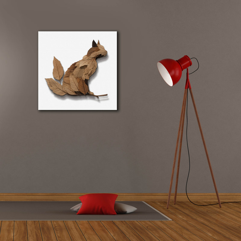 Toile épique Graffiti «Falling Leaves Cat» par Ann Klee, 26 po x 26 po, H 26 po x l 26 po