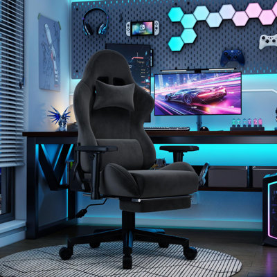 Maxway Furniture Adjustable Reclining Ergonomic Swiveling PC & Racing Game Chair