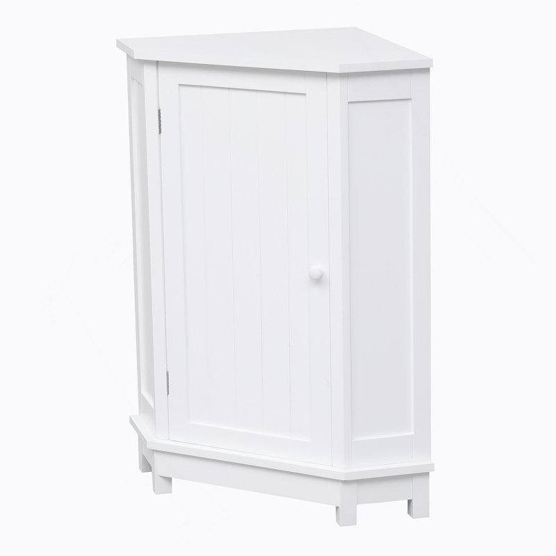 Armoire de salle de bain, armoire de rangement de coin triangulaire avec tablette réglable, 31.4" H x 24.8" W x 17.5" D