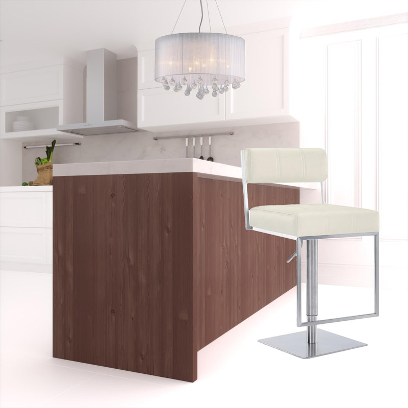 Chaise de bar pivotante en similicuir et fer 44 po, Grey