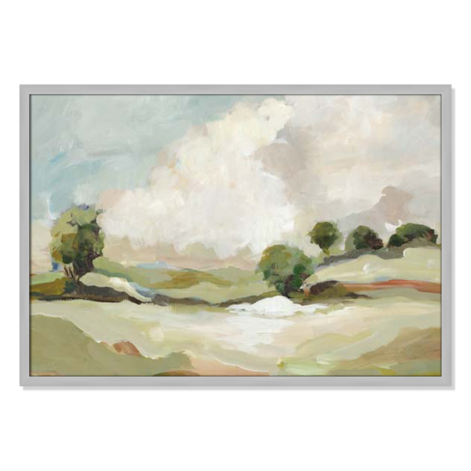 Pastoral Land by Allison Pearce, Silver, 25.5" H x 35.5" W x 1.25" D