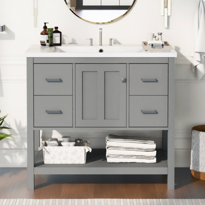 Meuble-lavabo simple 18,09 po avec plateau en résine