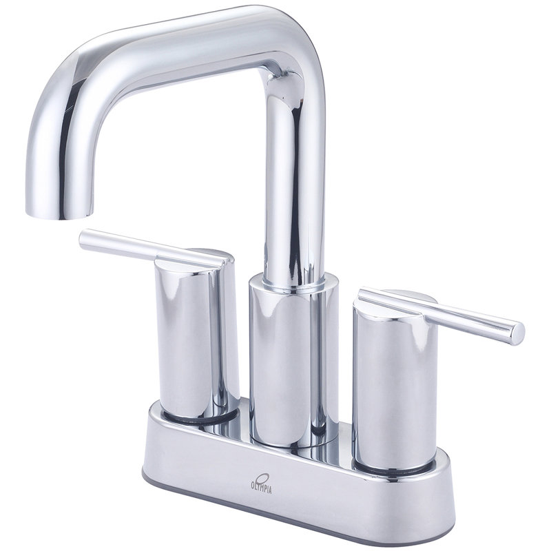 Robinet de salle de bain encastrable à 2 poignées avec drain, Chrome