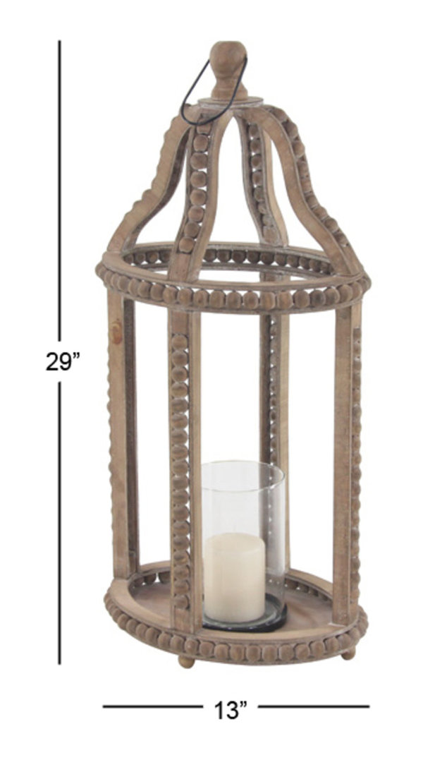 Seasonal Abode Wood Floor Lantern