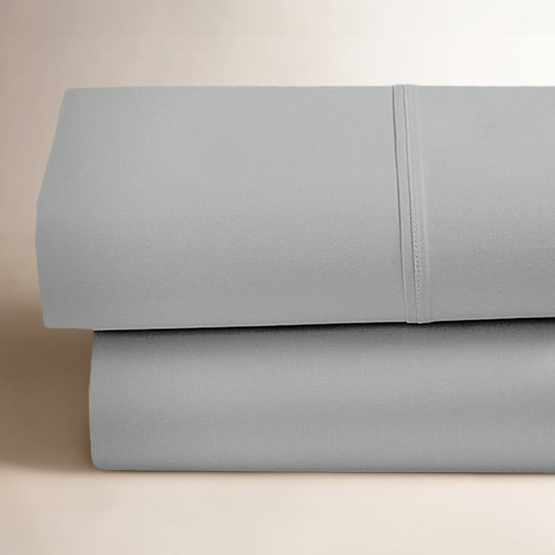Ensemble de draps Ultimate Percale 100% coton, Ensemble de draps pour lit simple avec 1 taie d'or, Gris clair