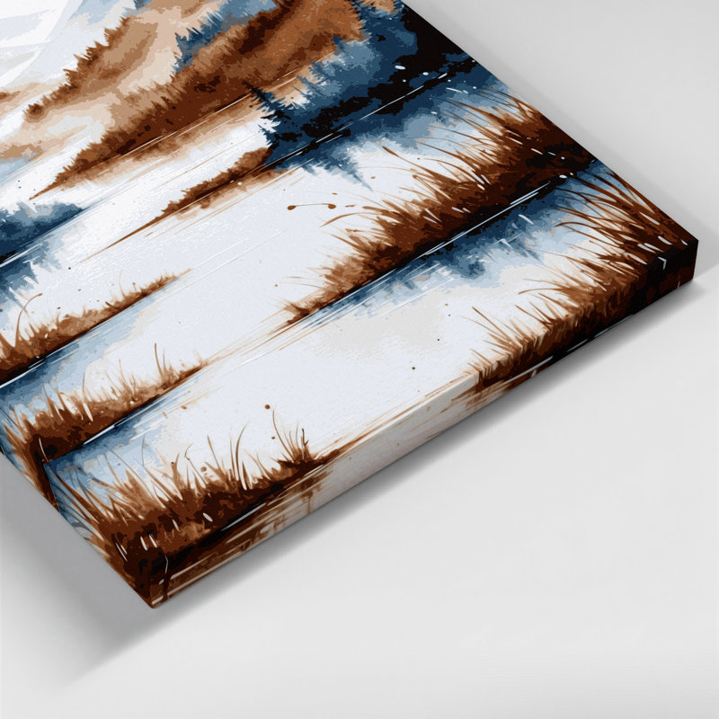 Aquarelle, paysage, 40, toile blanche, art mural, H 16 po x l 16 po