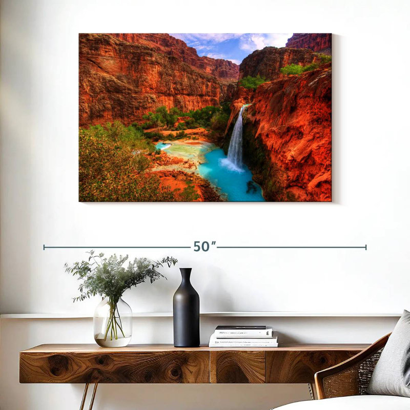 Alvord Havasupai Canyon Falls, H 26 po x l 39 po