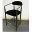 Tabourets de bar rembourrés de style Mid-Century moderne - 2 pièces, structure en métal, rembourrage en mousse, noir et or pour la cuisine, salle à manger en métal, maison-1617408153-1617408155