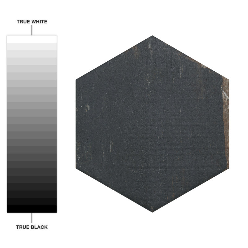 Retro 7" x 8" Porcelain Wood Look Wall & Floor Tile, Nero