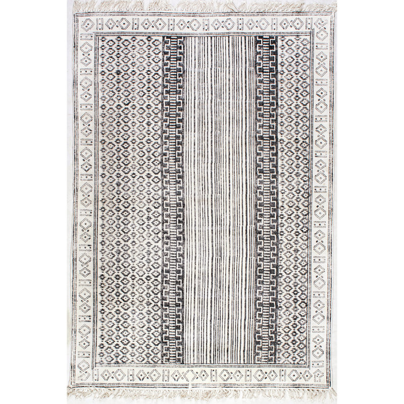 Belmonte Cotton Geometric Indoor Rug, Rectangle 5' x 8'