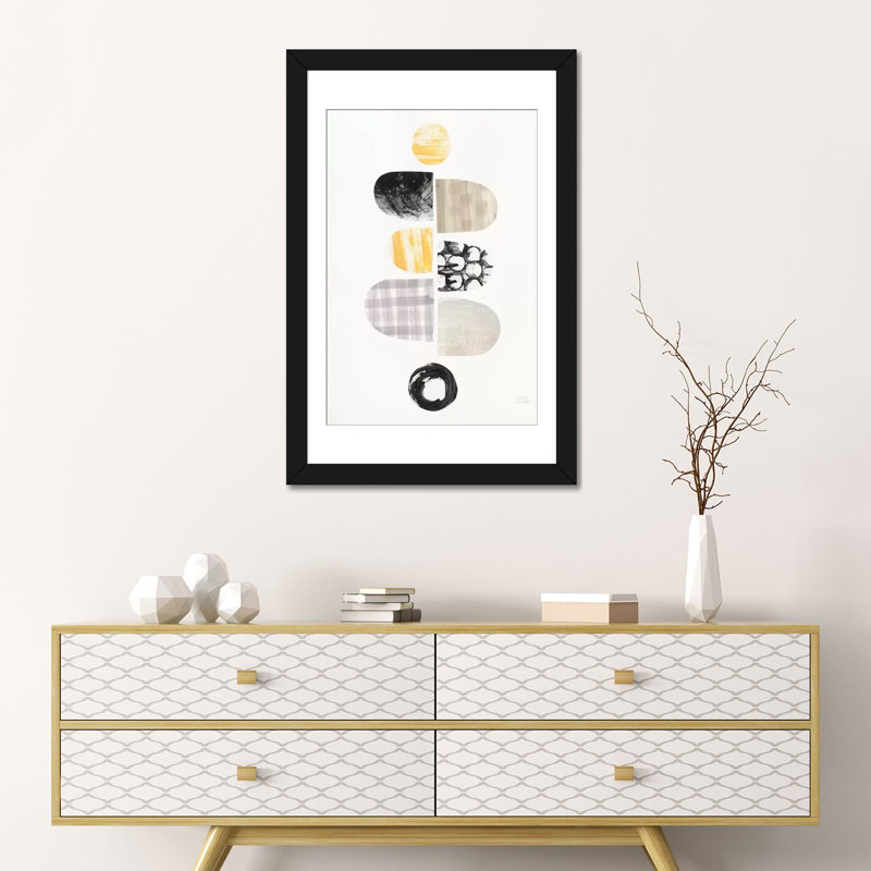 « mod neutrals i », impression sur toile, H 24 po x l 16 po x P 1 po, Papier avec cadre noir, Blanc